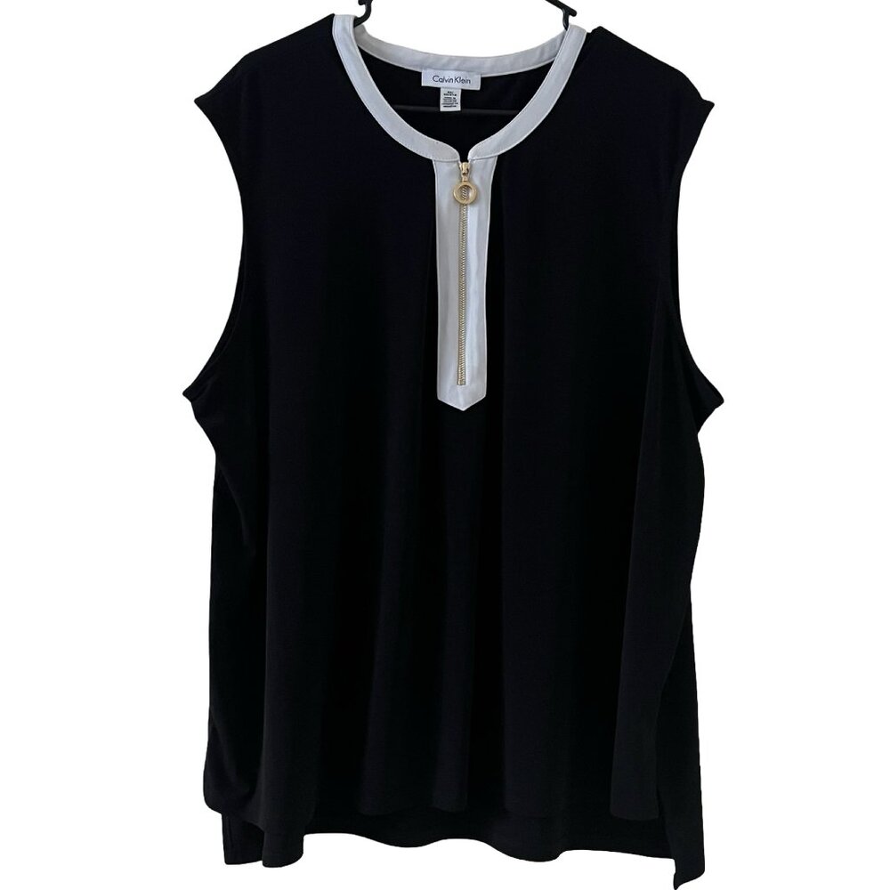 Calvin Klein Zipper Front Blouse